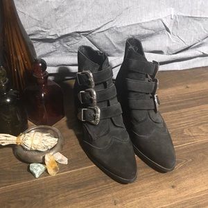 ASOS pointed buckle ankle boots